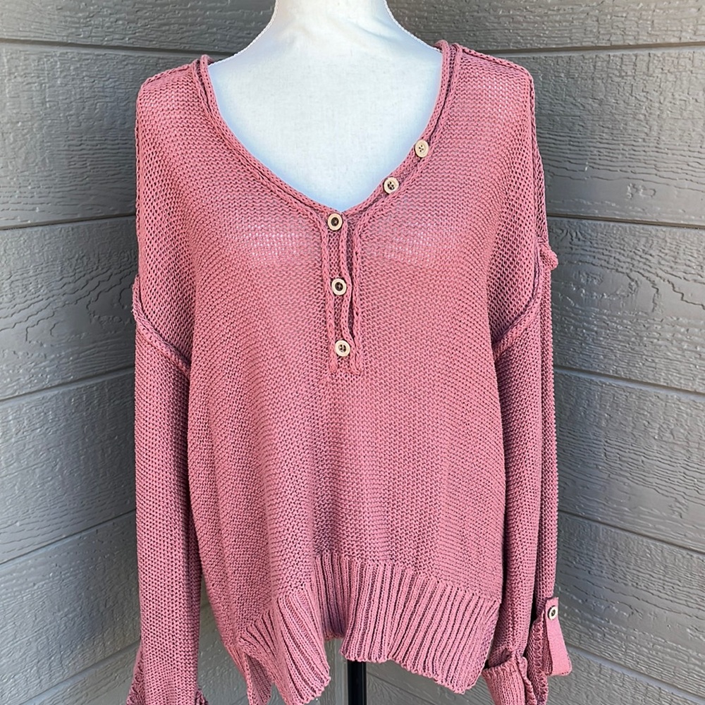 By Together Burgundy Inside Out Sweater